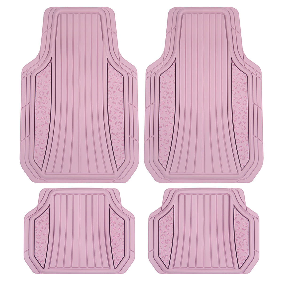 BDK Metallic Rubber Floor Mats - Ultra Heavy Duty, Pink, For Car, SUV & Truck
