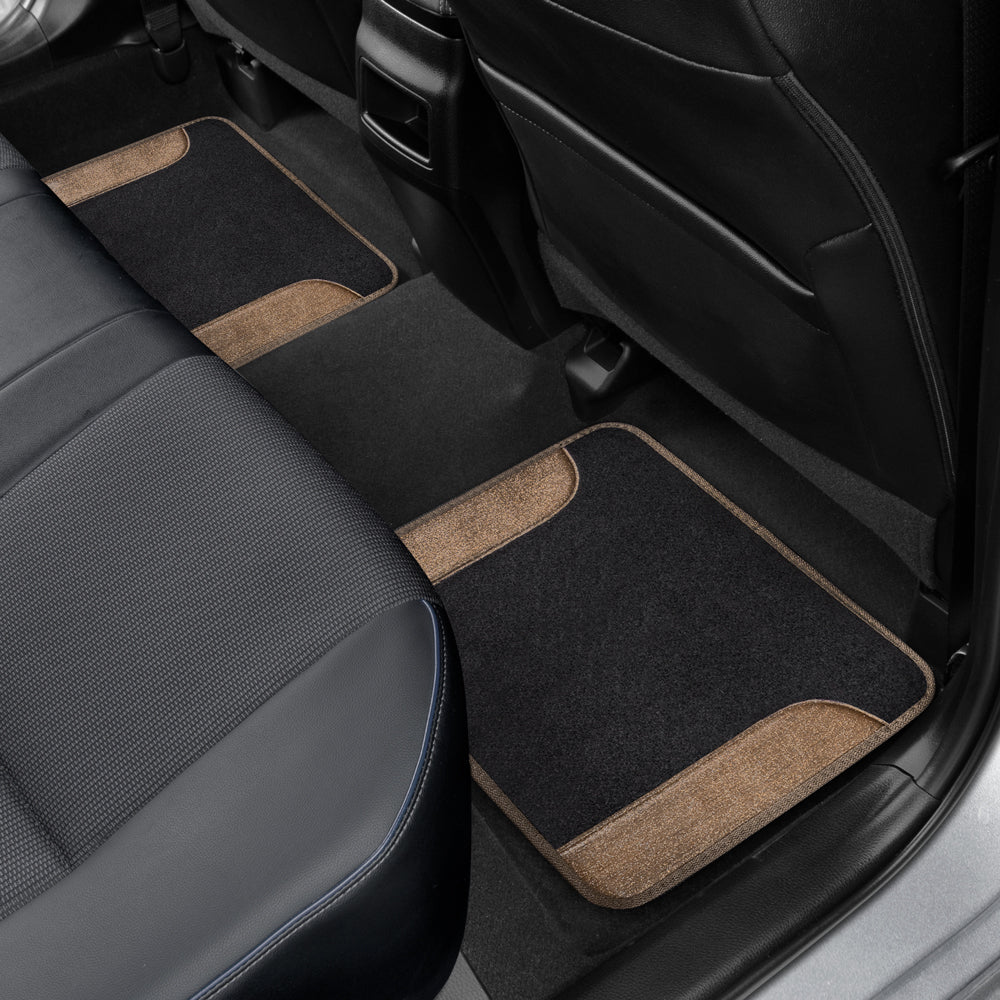 4-Piece Two-Tone Carpet Glitter Front Floor Mats & Rear Floor Mats