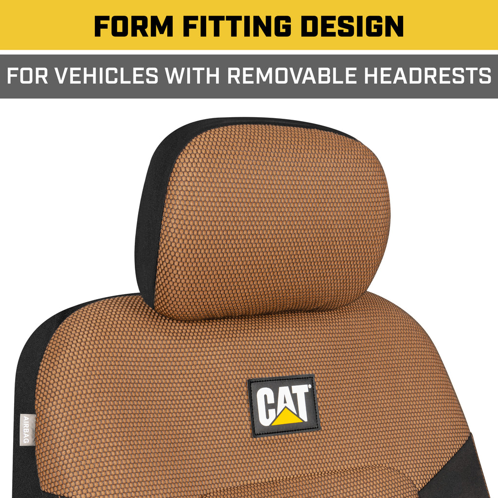 Cat MeshFlex Automotive Seat Covers for Cars Trucks and SUVs (Set of 2) – Beige Car Seat Covers for Front Seats, Truck Seat Protectors with Comfortable Mesh Back, Auto Interior Covers