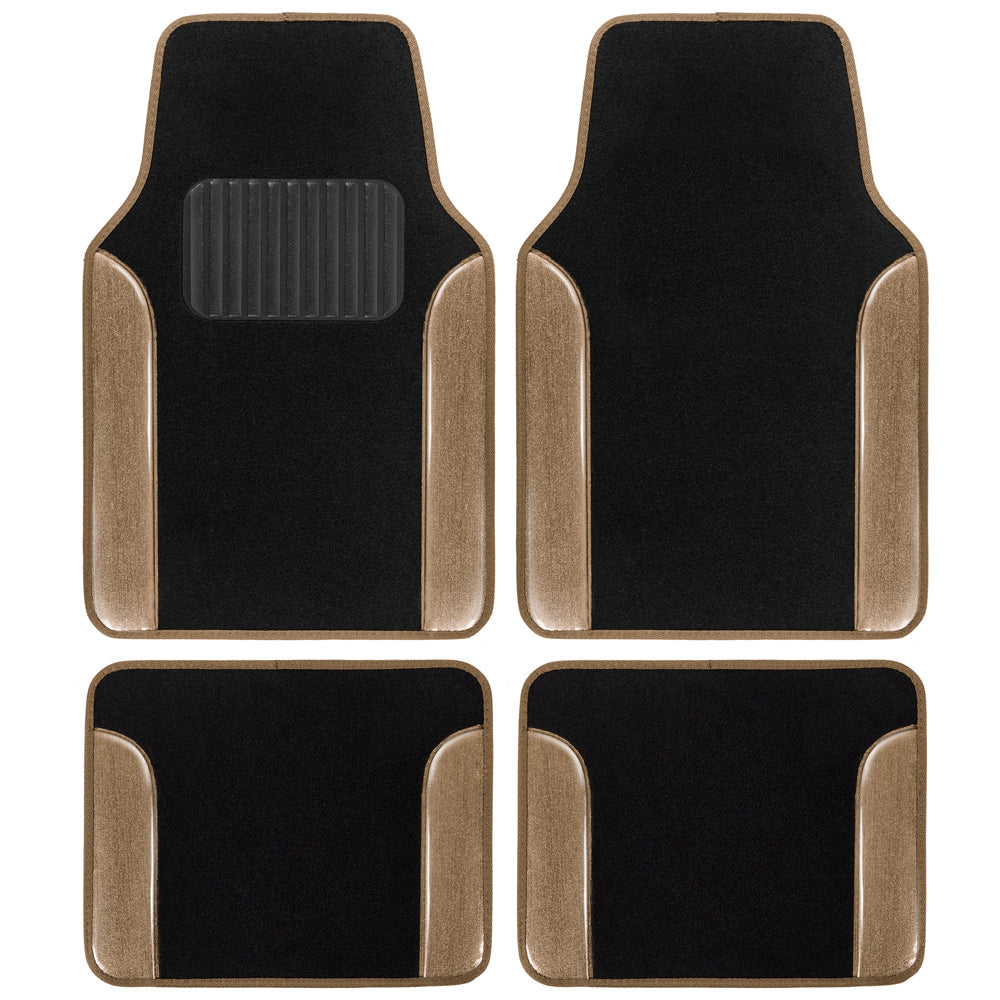 4-Piece Two-Tone Carpet Glitter Front Floor Mats & Rear Floor Mats