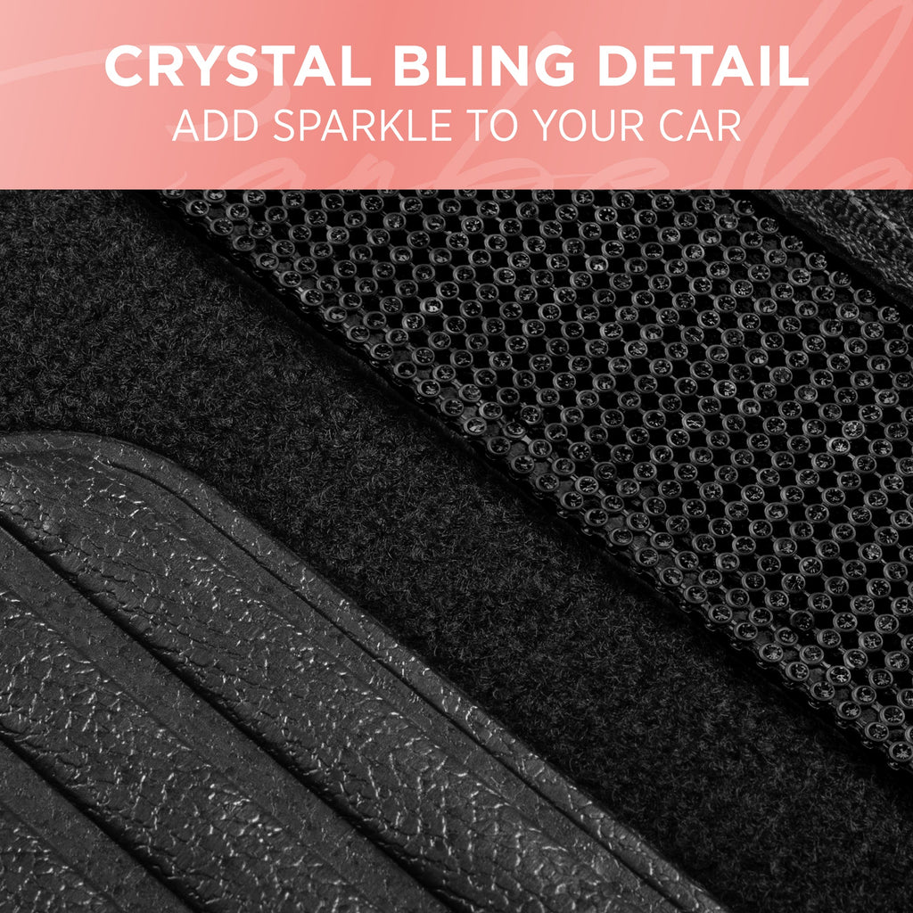 4-Piece Diamond Bling Front Floor Mats & Rear Floor Mats