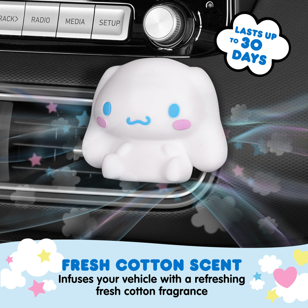 [Bundle] Cinnamoroll Steering Wheel Cover, Official Sanrio Car Steering Wheel Cover with Easy Clip-on Car Air Freshener – Cute and Long-Lasting Cinnamoroll Air Freshener for Car, Odor Eliminator, Fun Scents