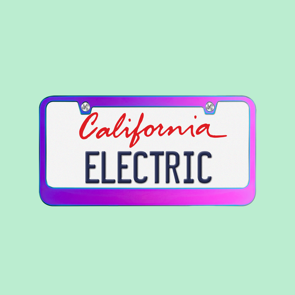 Car License Plate Frame in Purple Multichrome Metal