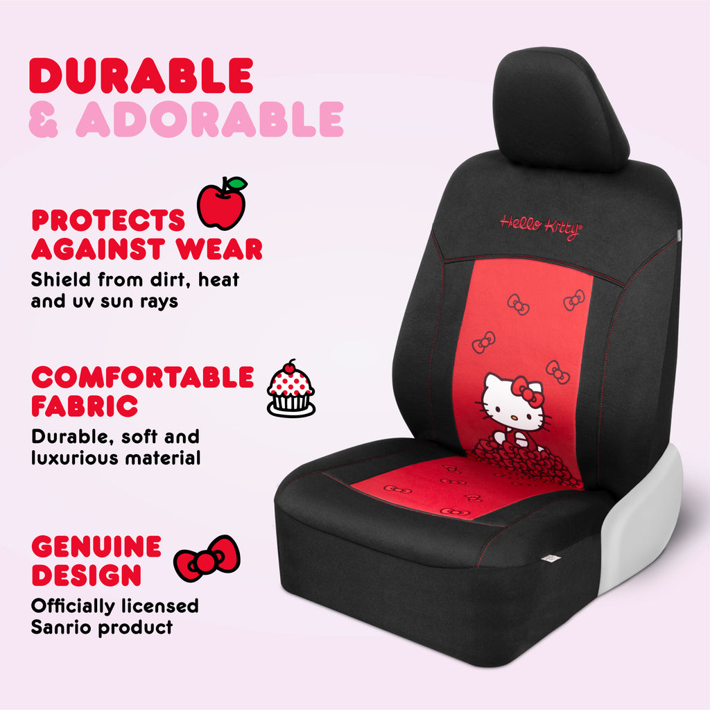 Official Hello Kitty 2-Pack Front Seat Covers - Red Bows