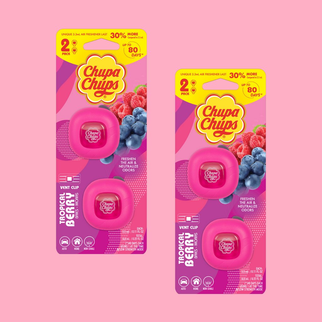 Chupa Chups 4-Pack Air Freshener & Deodorizer - Tropical Berry - 4-Pack