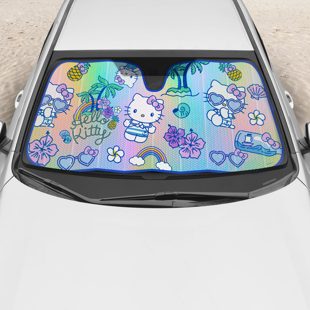 Official Sanrio Hello Kitty Summer Sailing Front Windshield Sunshade (58" x 28")