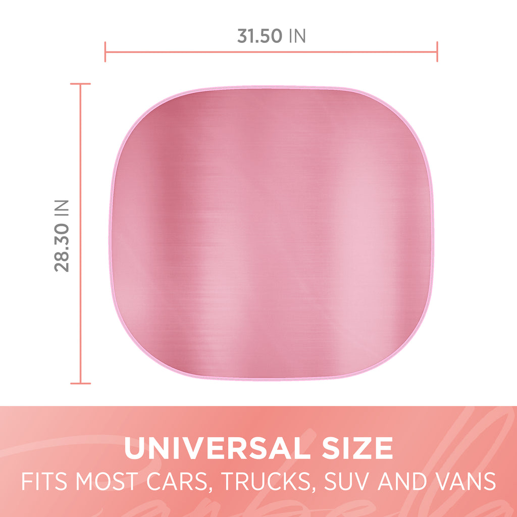 2-Piece Metallic Cling-On Window Sun Shade - Pink