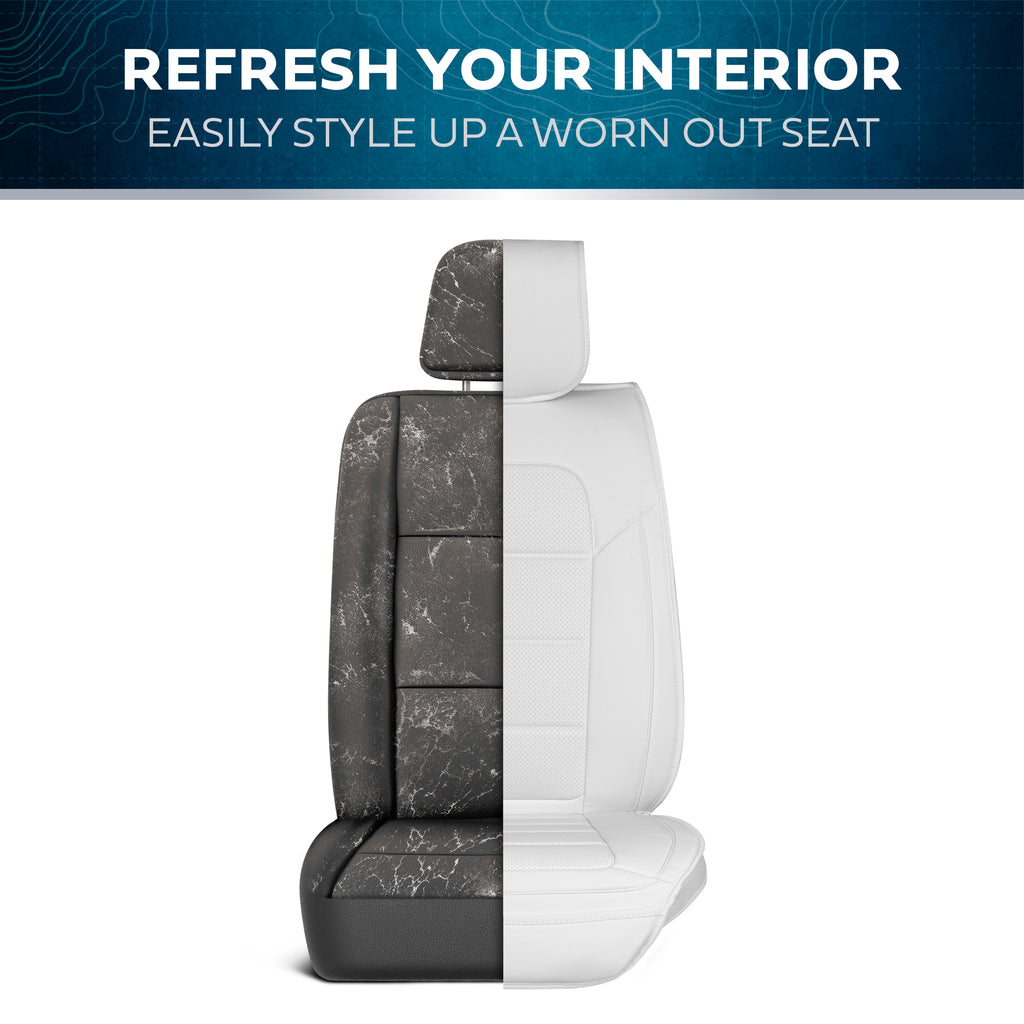 MotorBox 2-Pack Classic Edition Leatherette Front Seat Covers - White