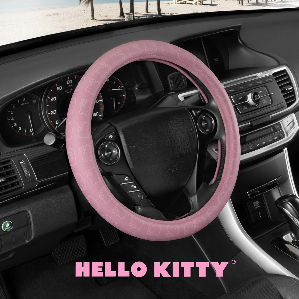 Official Sanrio Hello Kitty Pink Steering Wheel Cover (Standard 14.5" - 15")