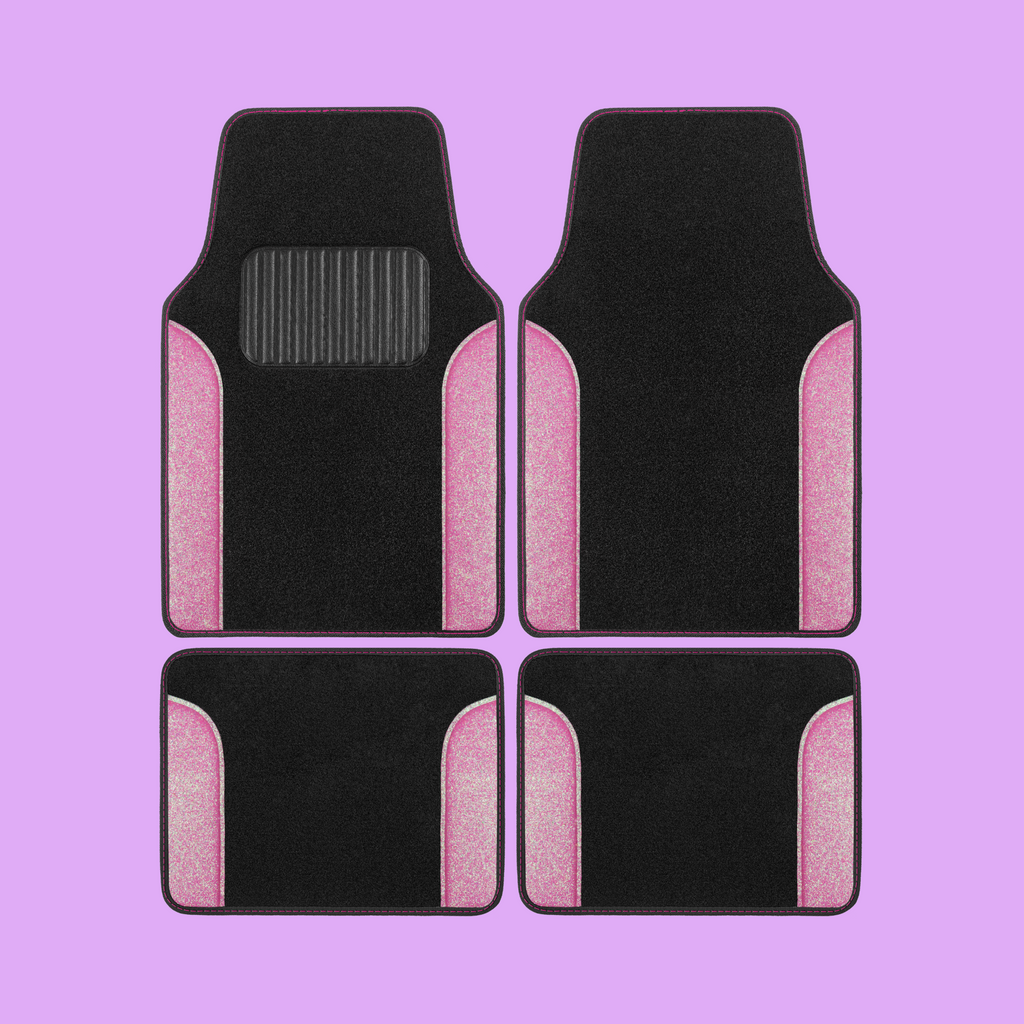 4-Piece Sparkle Glitter Front Floor Mats & Rear Floor Mats