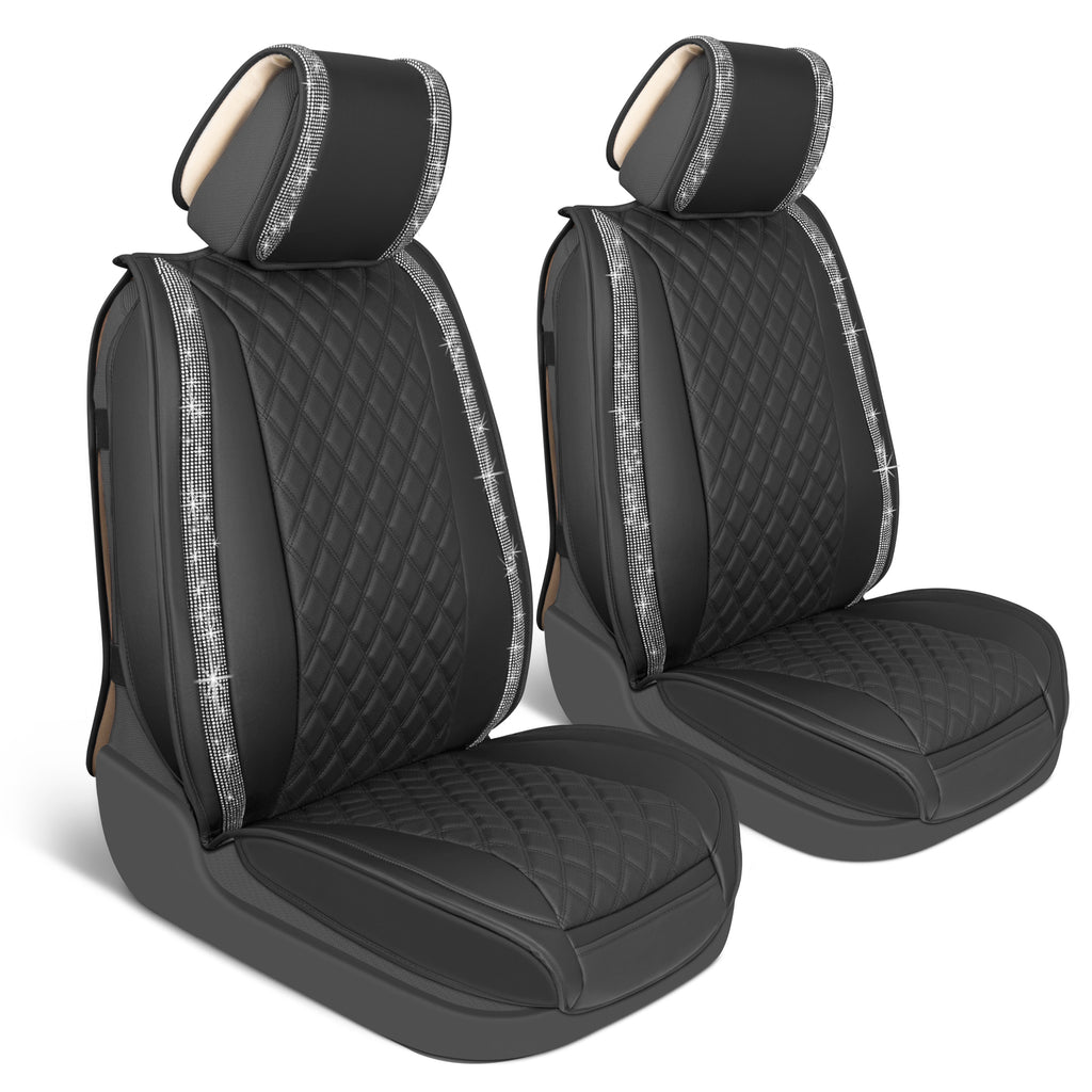 2-Pack Shimmer Ride Front Seat Covers - Silver - Silver