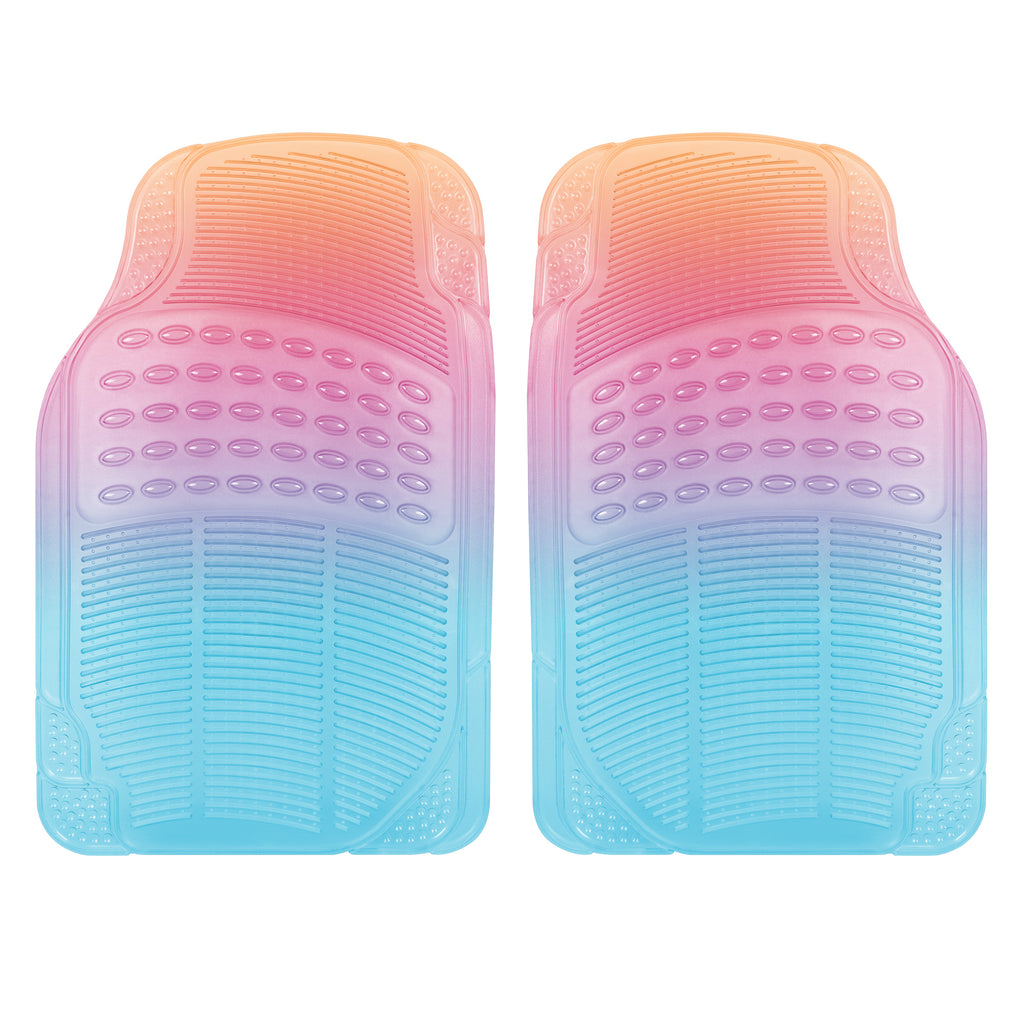 2-Piece Translucent Front Floor Mats - Rainbow - Rainbow