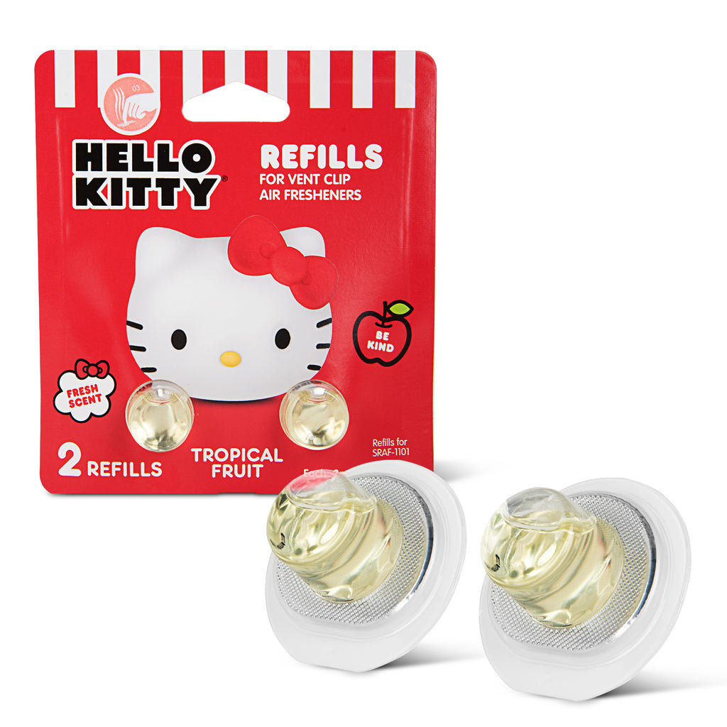 Official Sanrio Hello Kitty Car Air Freshener Refills 2-Pack - Tropical Fruit Scent – Cute Hello Kitty & Friends Car Accessories (2 Refills)