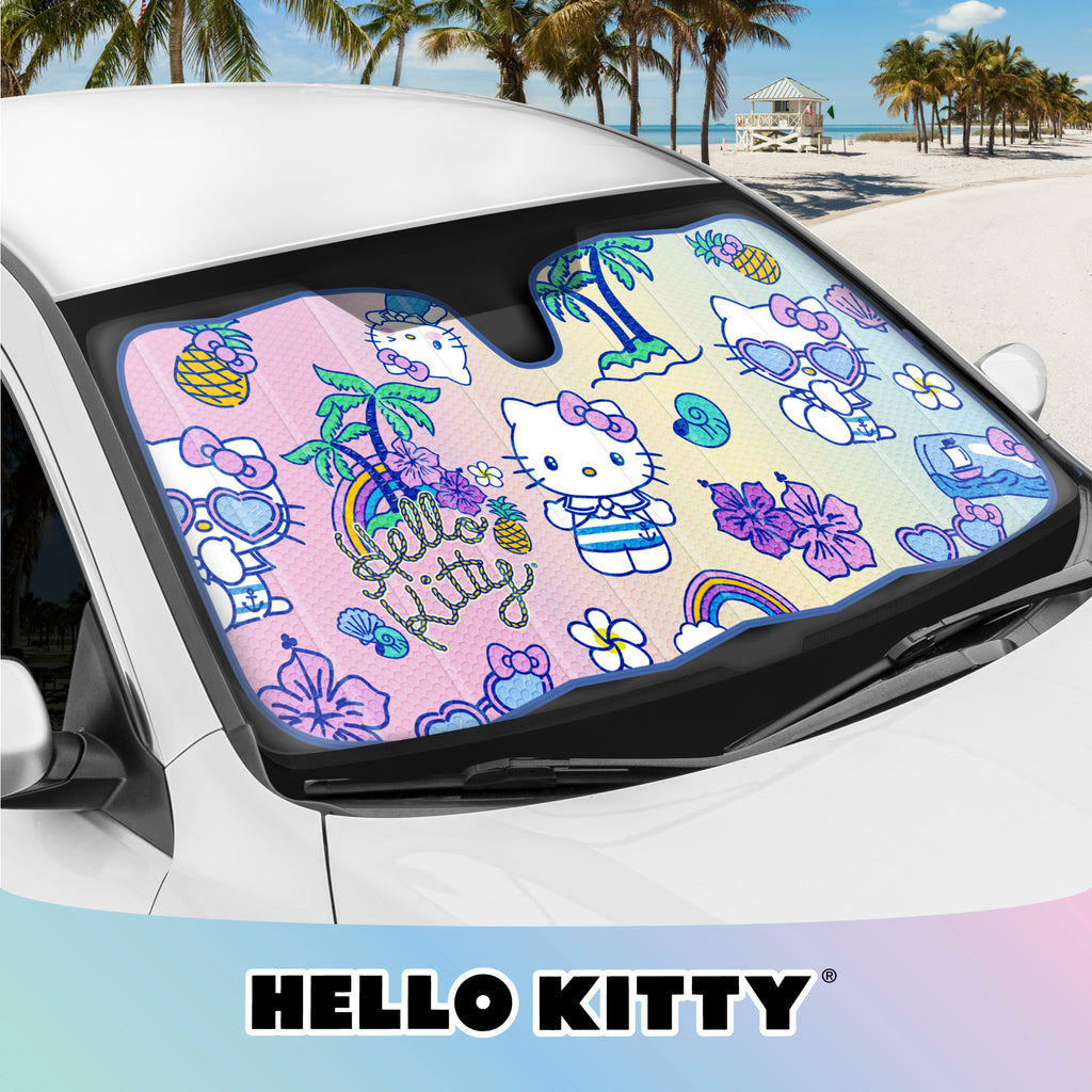 Official Sanrio Hello Kitty Summer Sailing Front Windshield Sunshade (58" x 28")