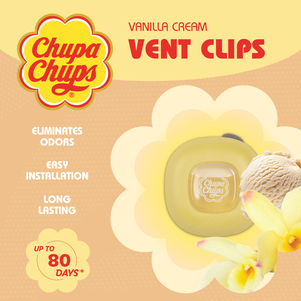 Chupa Chups 2-Pack Air Freshener Deodorizer - Vanilla Cream - 2-Pack