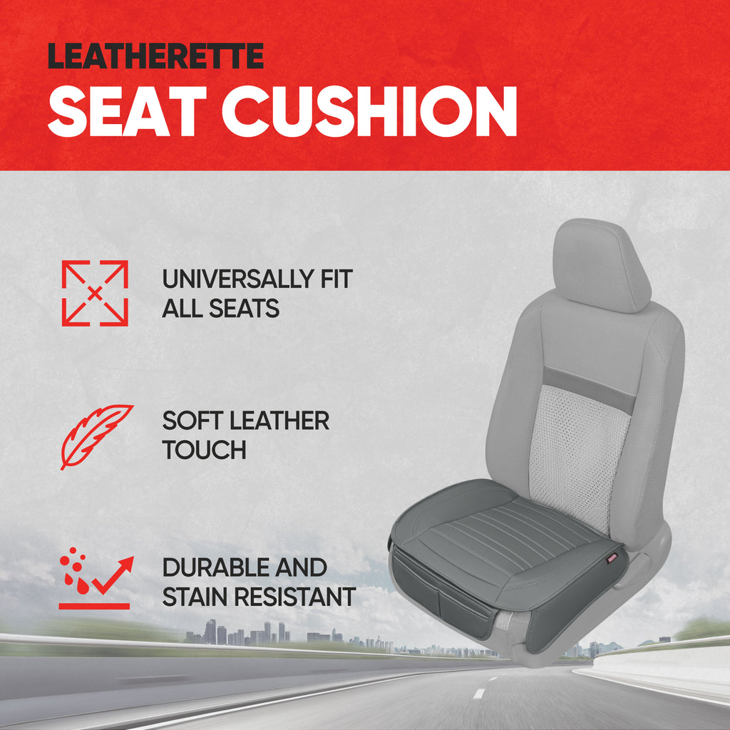 2-Pack Leatherette Padded Front Seat Covers - Gray - Gray,Front (2-Pack)