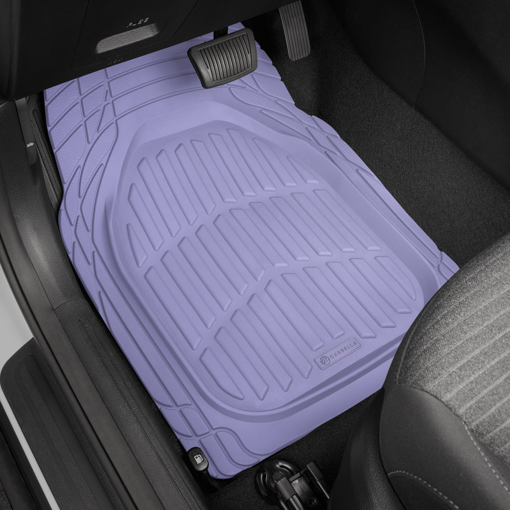 3-Piece Front Floor Mats and Rear Floor Mats - Heavy Duty Deep Dish - Lavender - Lavender