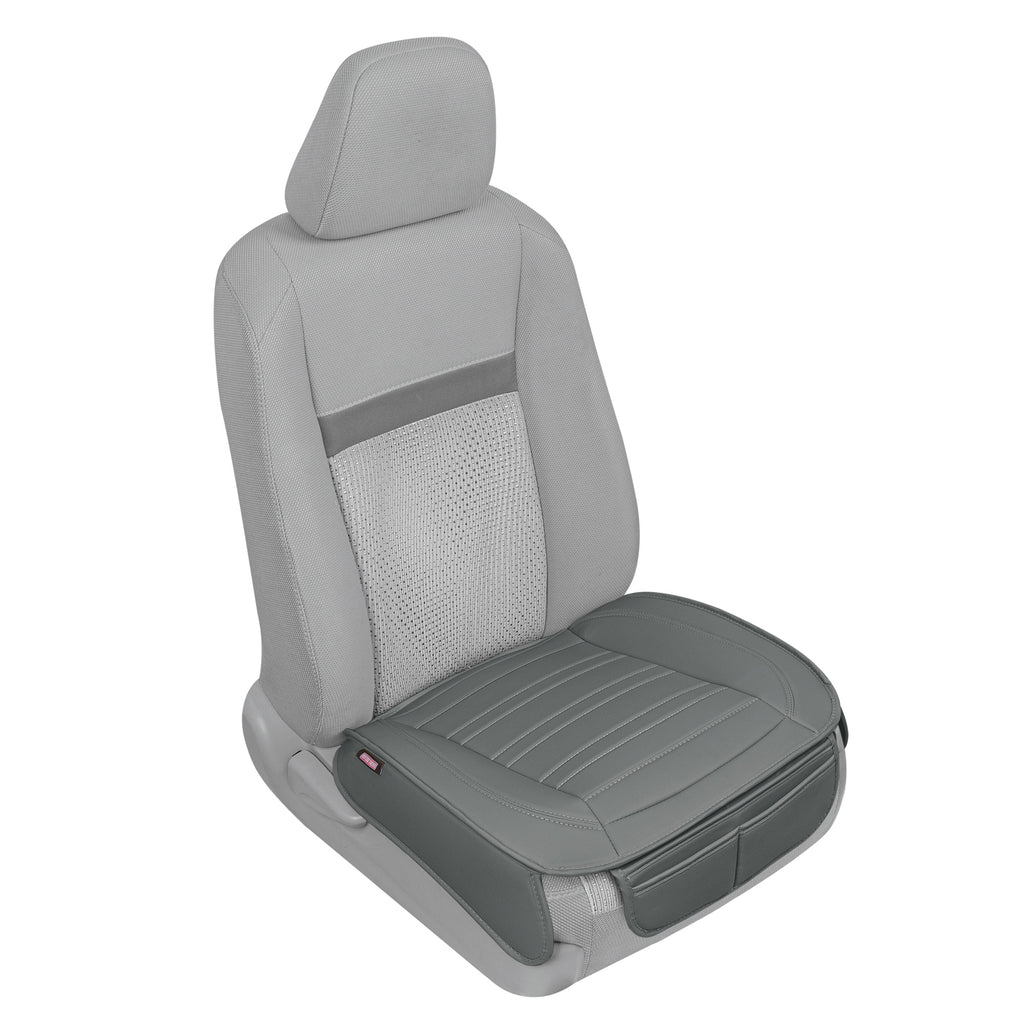 Leatherette Padded Front Seat Covers - Gray - Gray,Front (Single)