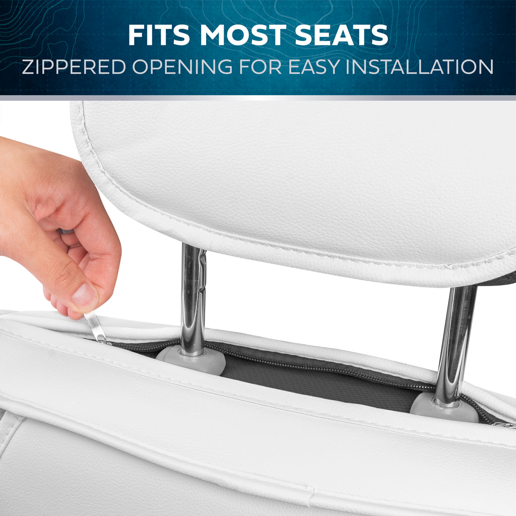 MotorBox 2-Pack Classic Edition Leatherette Front Seat Covers - White