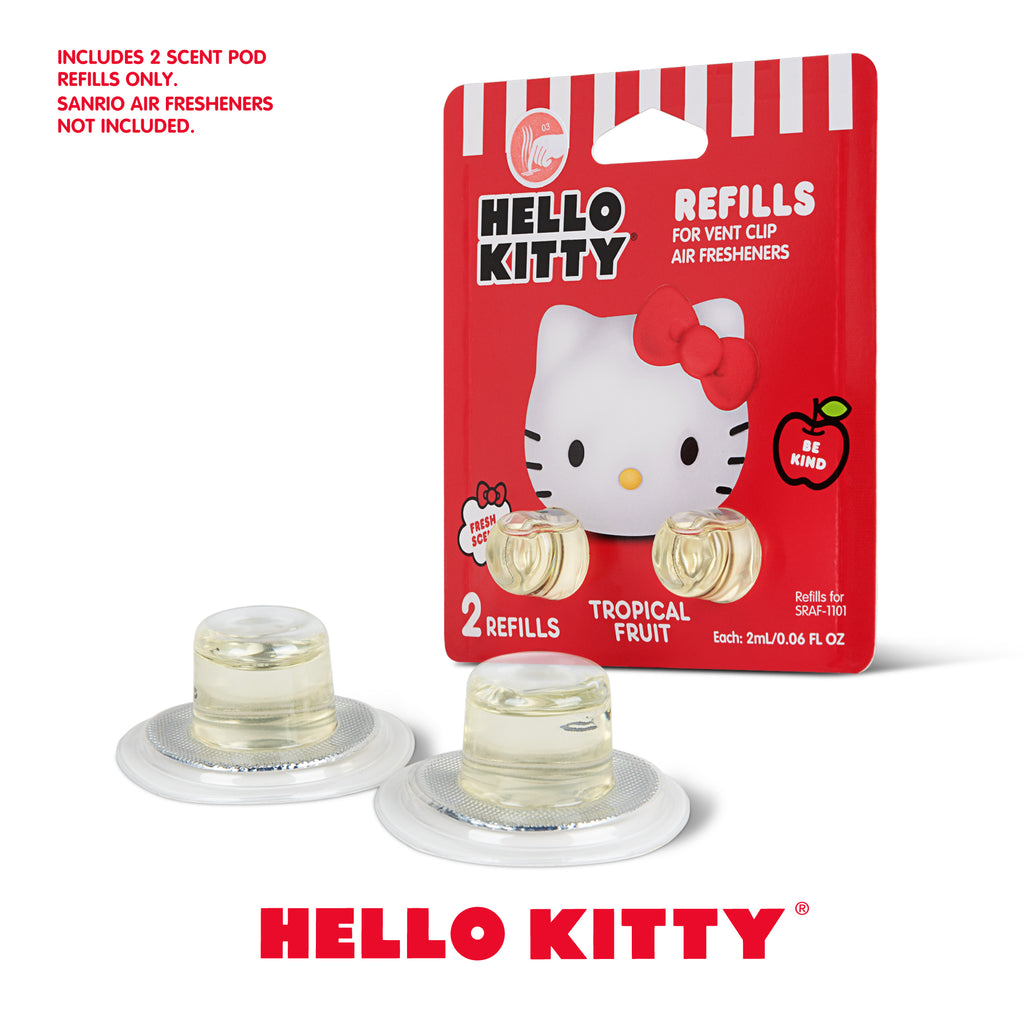 Official Sanrio Hello Kitty Car Air Freshener Refills 2-Pack - Tropical Fruit Scent – Cute Hello Kitty & Friends Car Accessories (2 Refills)