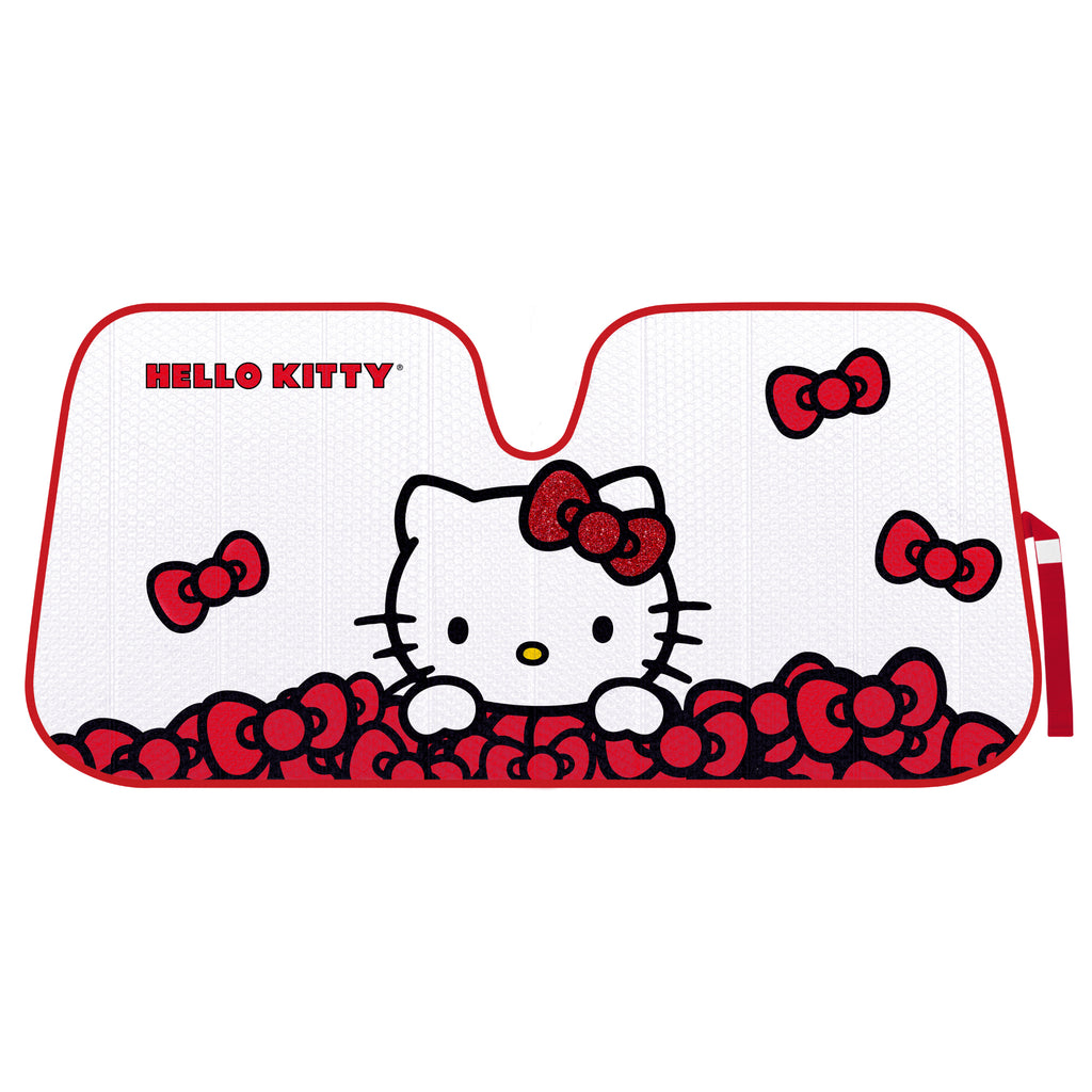 Official Hello Kitty Front Windshield Sunshade Red Bow Dreams (58" x 27")