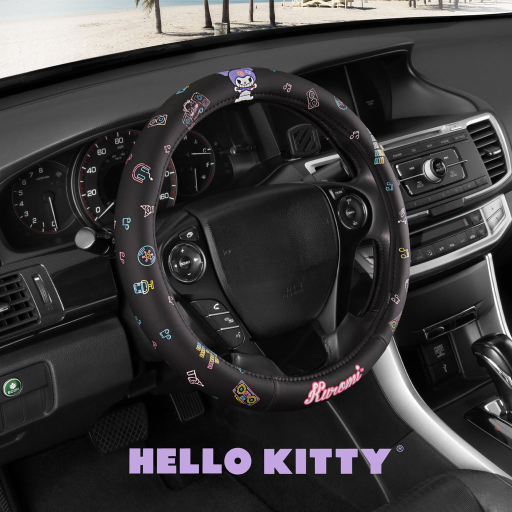 Official Sanrio Kuromi Neon Party Steering Wheel Cover (Standard 14.5" - 15.5")