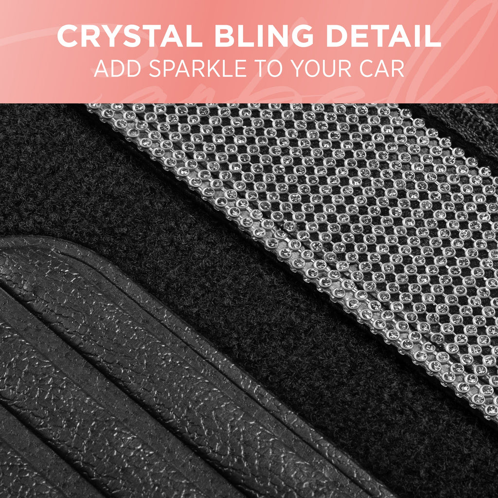 4-Piece Diamond Bling Front Floor Mats & Rear Floor Mats