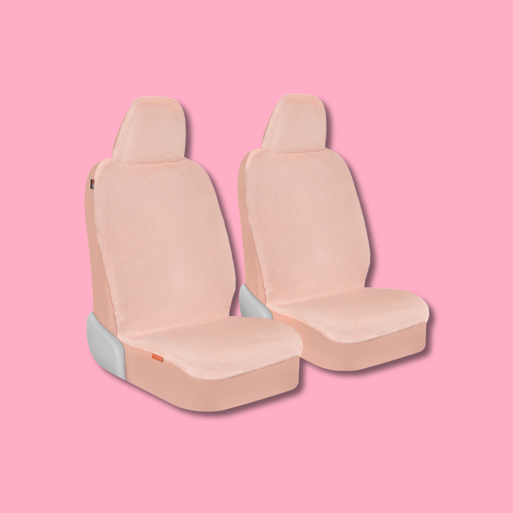 Soft Pink Faux Fur Car Seat Cover