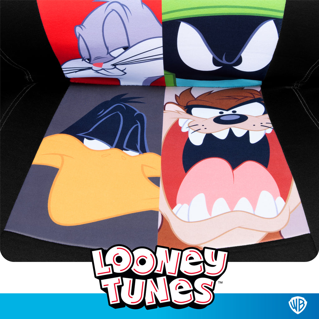 Looney Tunes Car Seat Covers – 2-Piece Front Seat Covers Featuring Bugs Bunny, Marvin the Martian, Taz & Daffy Duck – Universal Fit for Cars Trucks SUV Seat Covers for Car Cute Cartoon Car Accessories