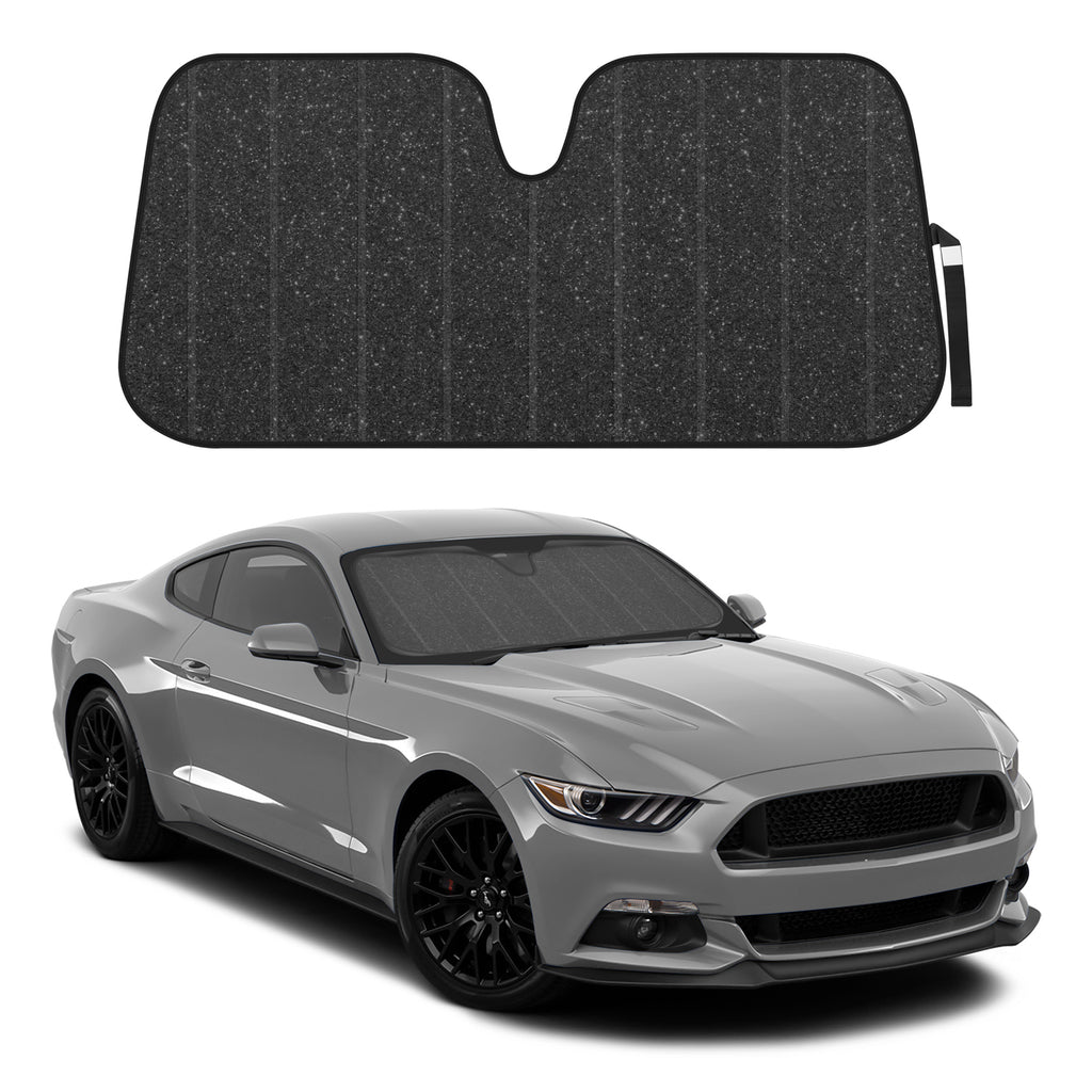 Glitter Front Windshield Sunshade (57" x 27") - Black - Black