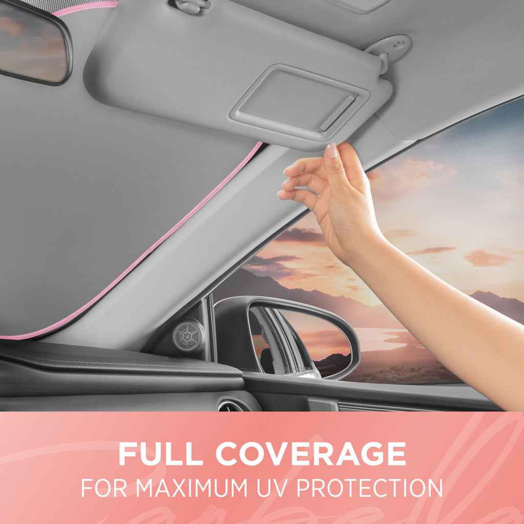 2-Piece Metallic Cling-On Window Sun Shade - Pink