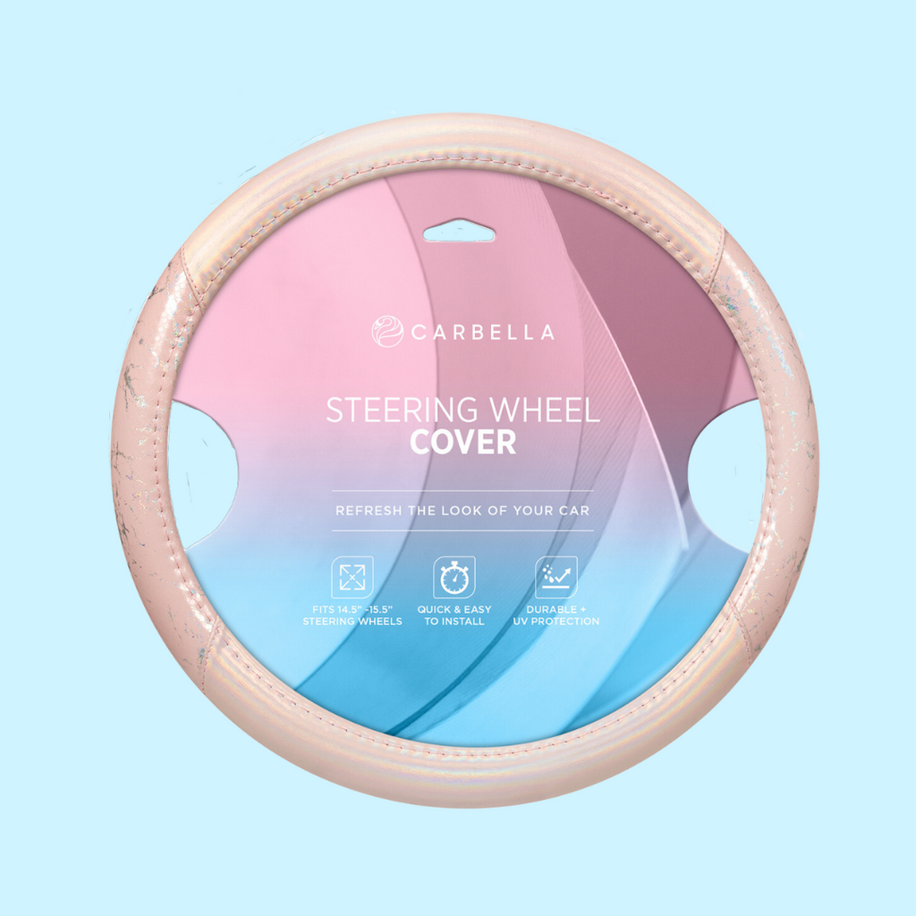 Holographic Crackle Leatherette Steering Wheel Cover (Standard 14.5" - 15.5")