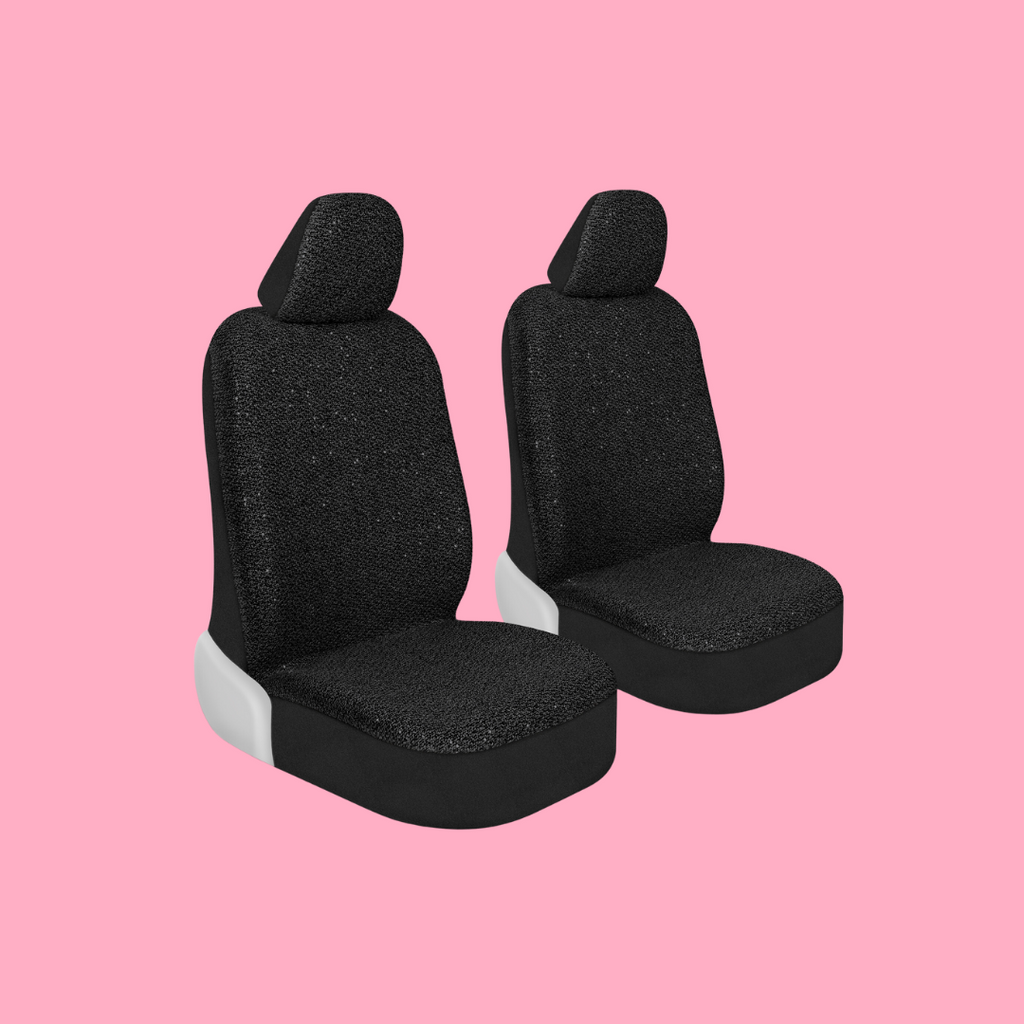 Sequin Tweed Black Bling Car Seat Covers