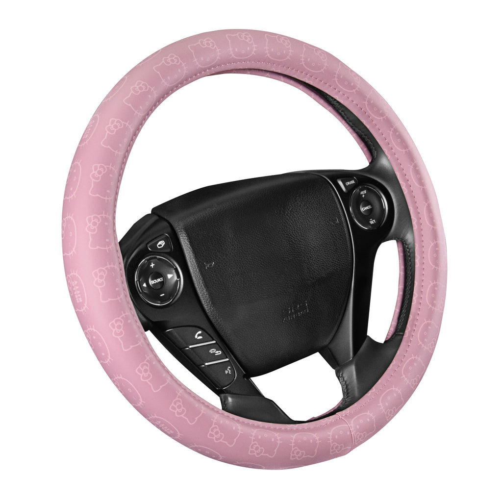 Official Sanrio Hello Kitty Pink Steering Wheel Cover (Standard 14.5" - 15")