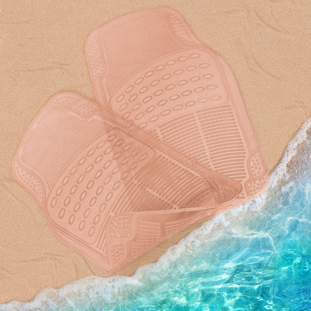 2-Piece Translucent Front Floor Mats - Pink - Pink