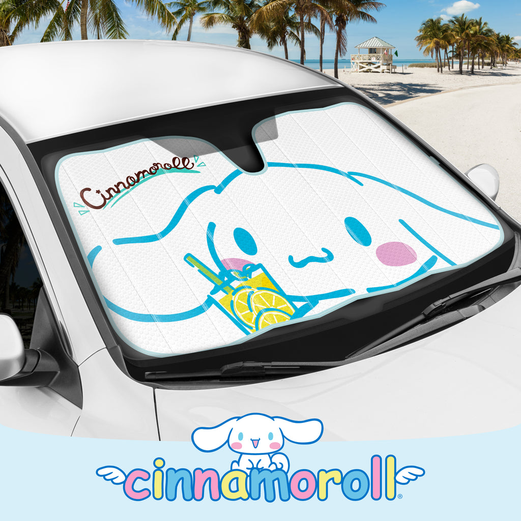 Official Sanrio Cinnamoroll Lemon Chill Front Windshield Sunshade (58" x 28")