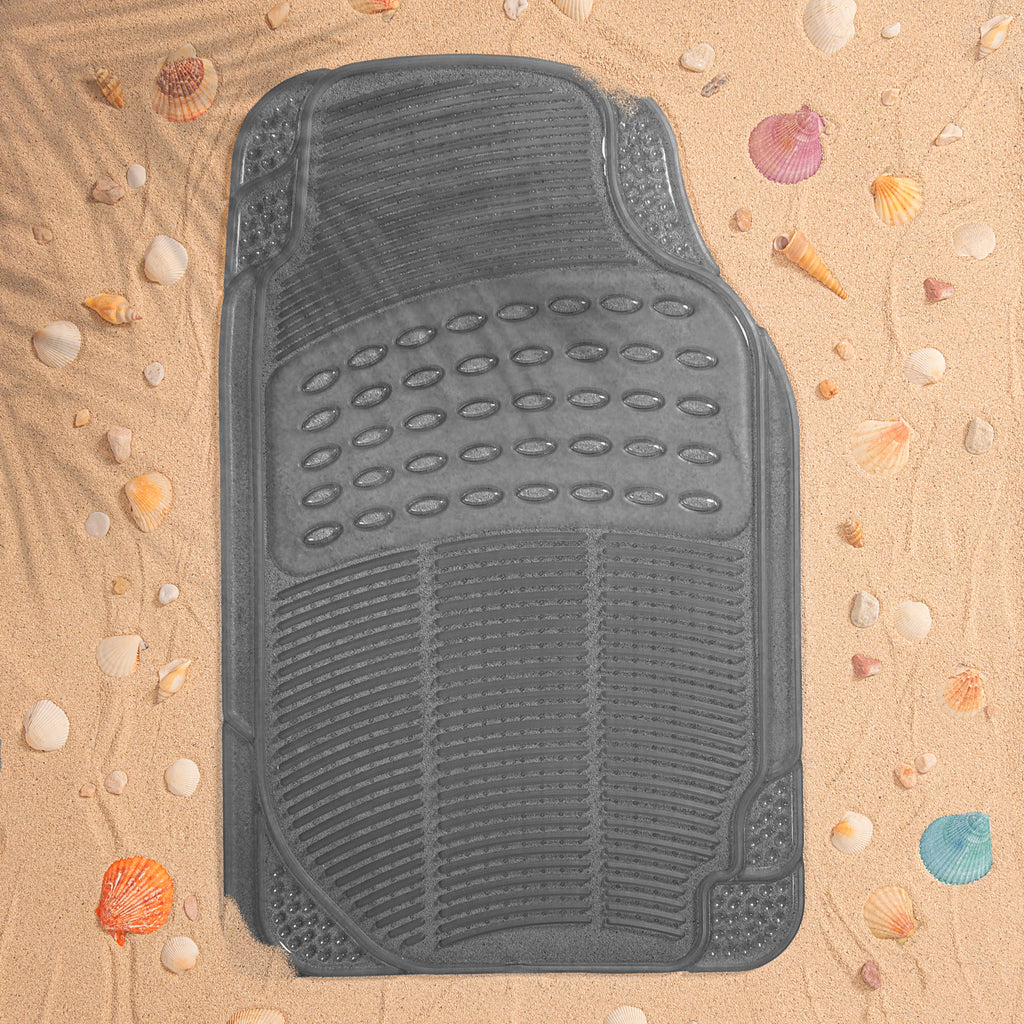 2-Piece Translucent Front Floor Mats - Gray - Gray