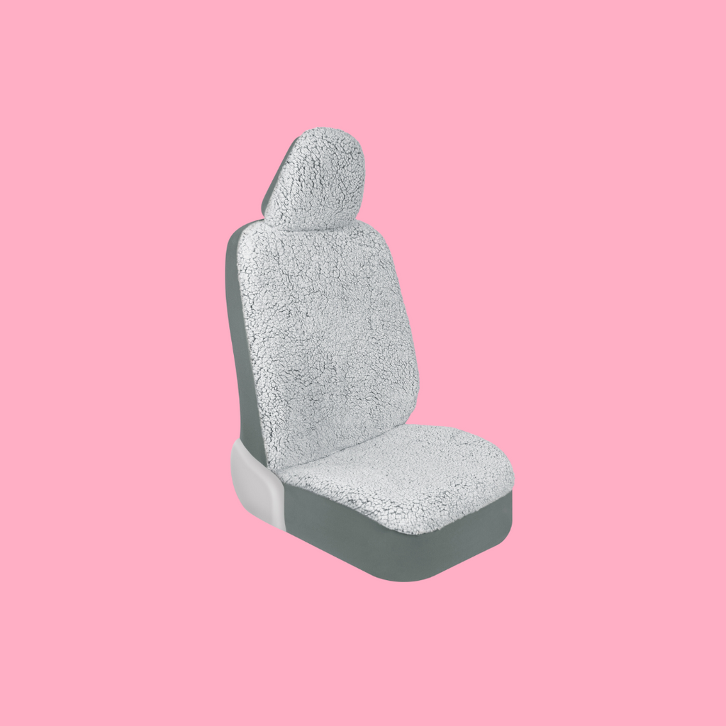 Gray Sheerpa Fleece Car Seat Cover