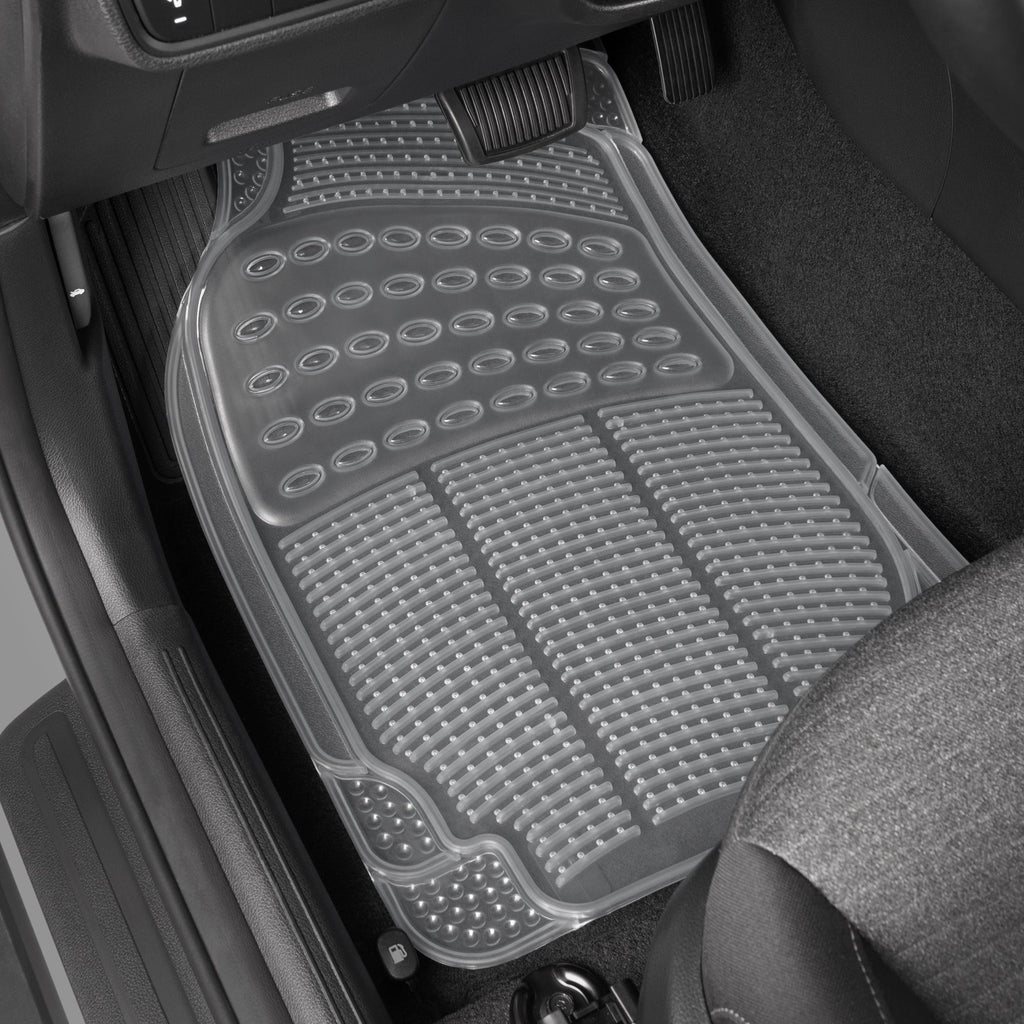 4-Piece Rubber Front Floor Mats & Rear Floor Mats - Clear