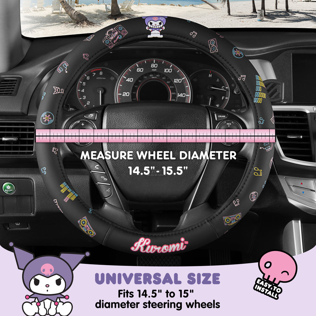 Official Sanrio Kuromi Neon Party Steering Wheel Cover (Standard 14.5" - 15.5")