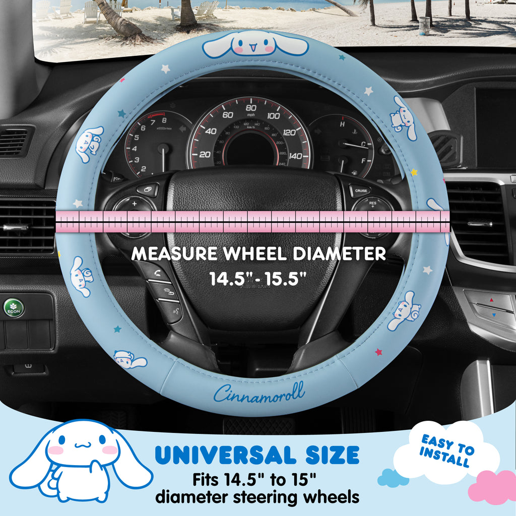 Official Sanrio Cinnamoroll Steering Wheel Cover (Standard 14.5" - 15.5")