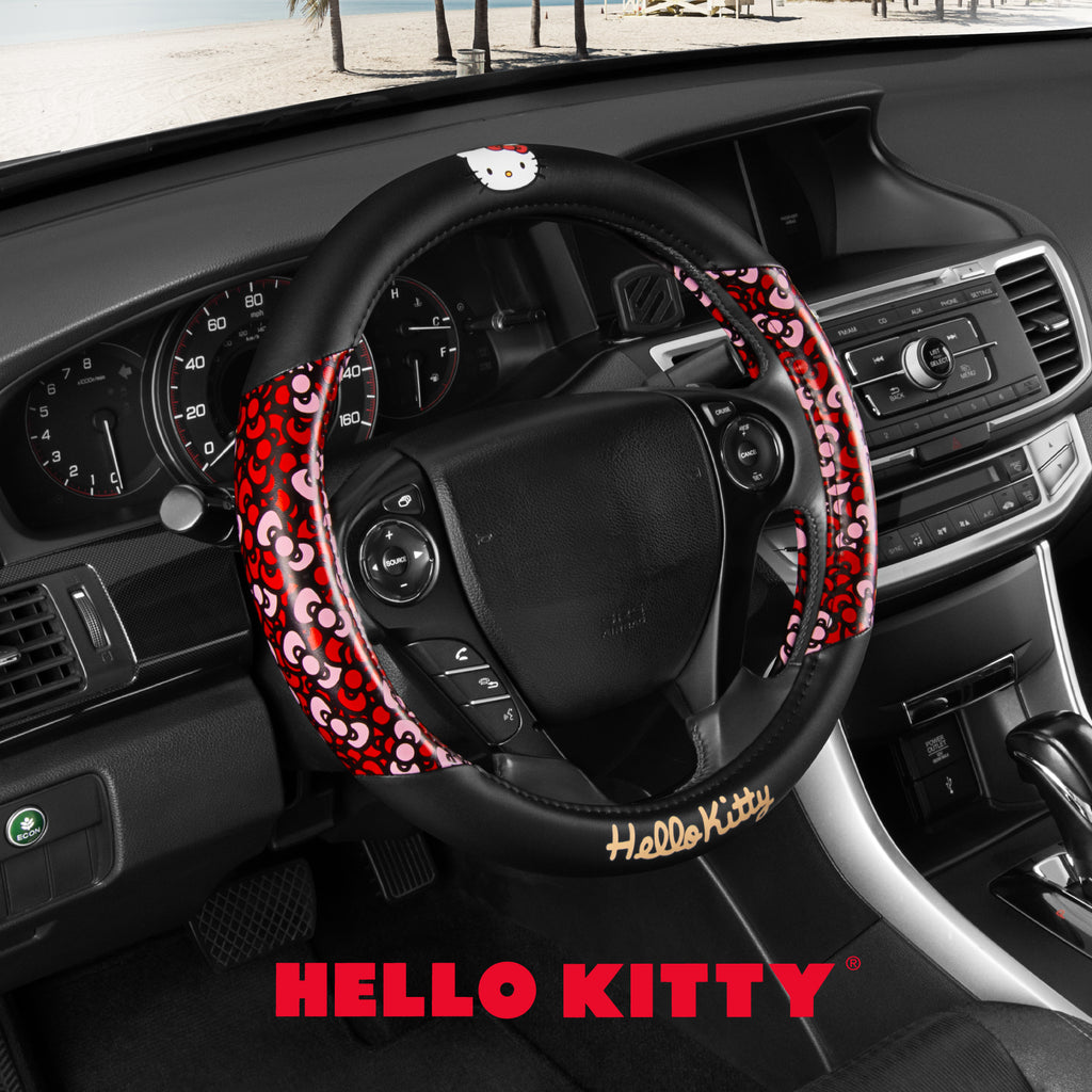 Official Sanrio Hello Kitty Bows Steering Wheel Cover (Standard 14.5" - 15")