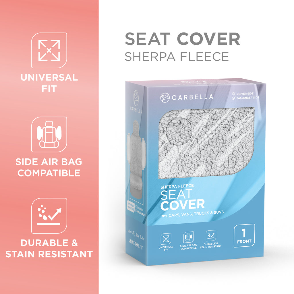 Sherpa Fleece Car Seat Covers - Gray - Gray