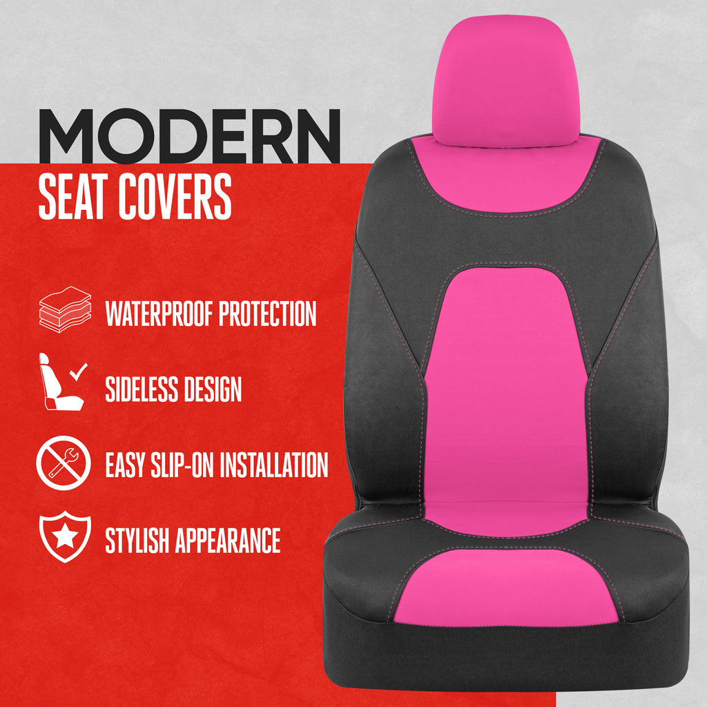 2-Pack AquaShield Waterproof Front Seat Covers - Pink
