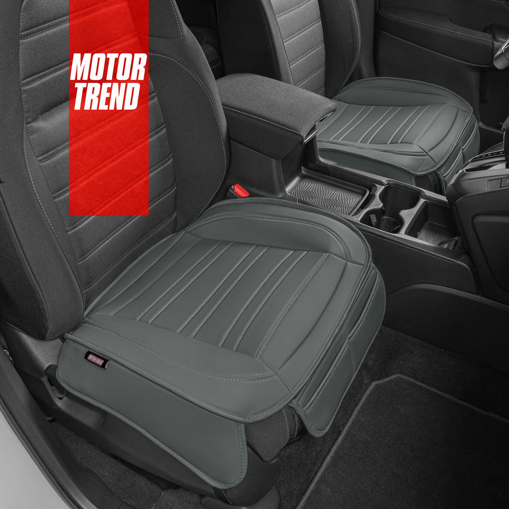 2-Pack Leatherette Padded Front Seat Covers - Gray - Gray,Front (2-Pack)