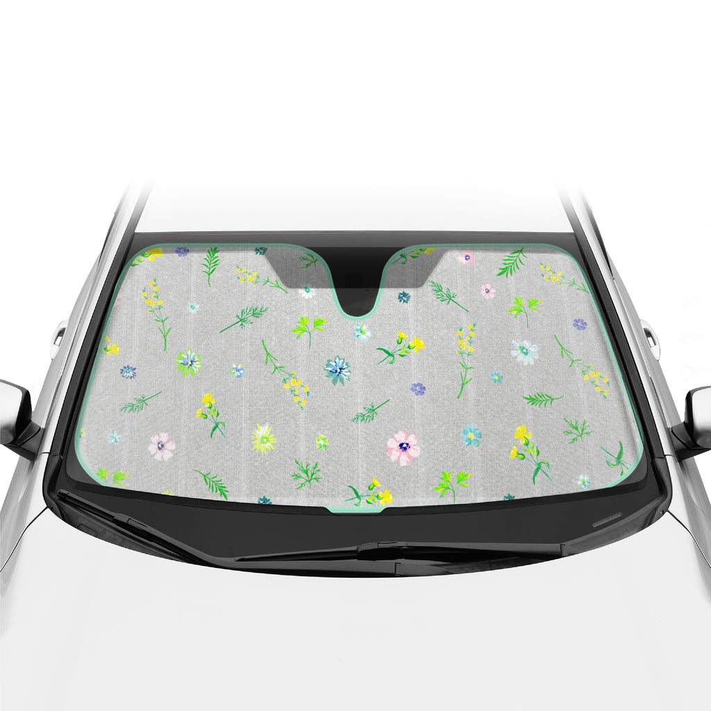 Pastel Flowers Front Windshield Sunshade (57" x 27")