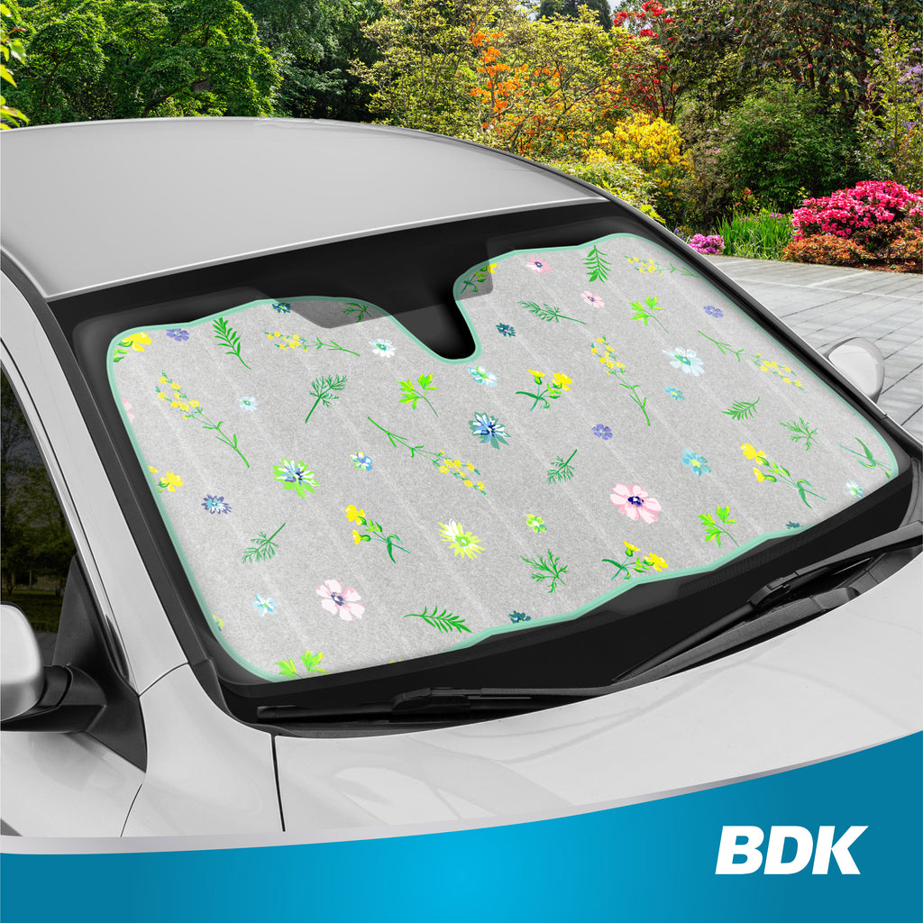 Pastel Flowers Front Windshield Sunshade (57" x 27")