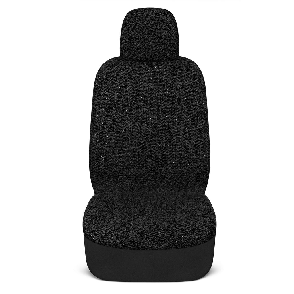 Sequin Tweed Front Seat Cover - Black - Black