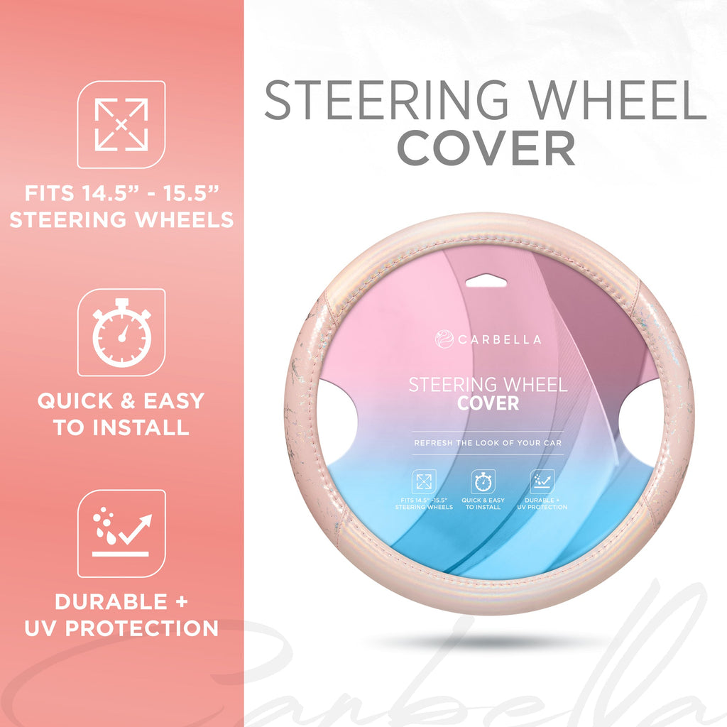 Holographic Crackle Leatherette Steering Wheel Cover (Standard 14.5" - 15.5")