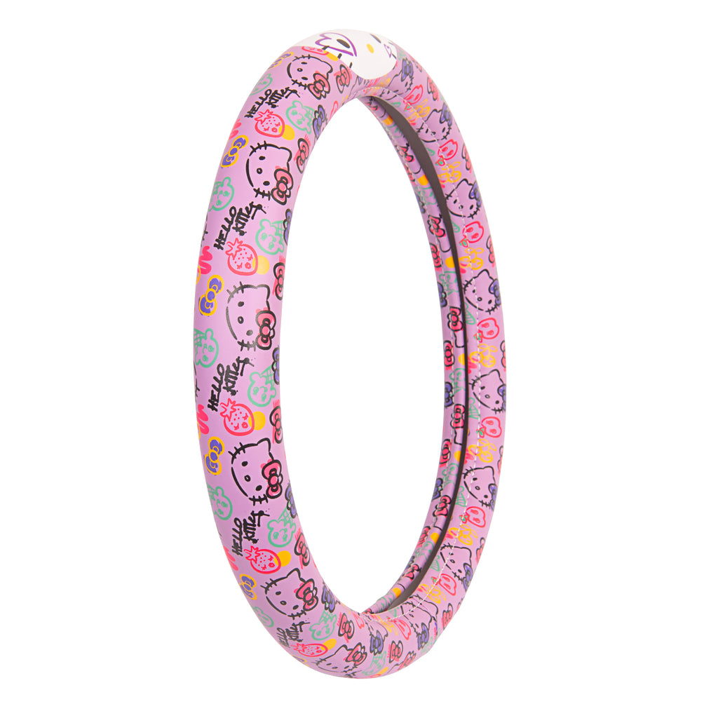 Sanrio Hello Kitty Steering Wheel Cover, Official Sanrio Car Steering Wheel Cover with Universal Size 14.5 - 15.5, Cute Steering Wheel Cover for Women, Hello Kitty & Friends Car Accessories (Lavender Print)